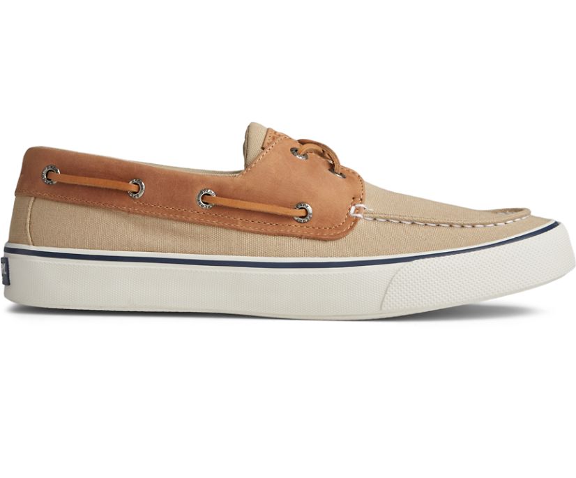 Sperry Bahama II Leather Collar Sneakers - Men's Sneakers - Khaki/Brown [AQ4178635] Sperry Top Sider